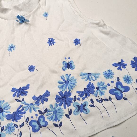 Vintage Young Hearts Outfit Girls Size 2T Blue Floral Gingham Biker Shorts Tank - Picture 2 of 9